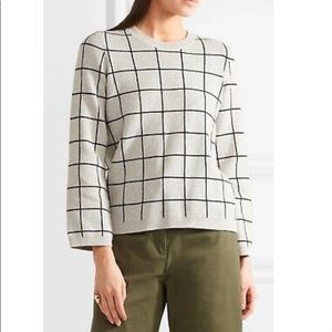 Madewell Lace-up Windowpane Sweater